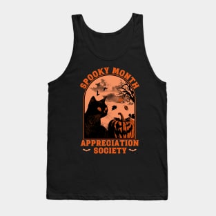 Spooky Month Appreciation Society – Halloween Black Cat Tank Top